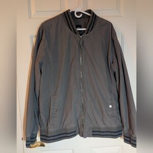 GAP Men's Gray Baseball Bomber Jacket Pavement Color. XXL.